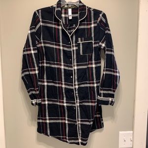 Flannel plaid nightgown